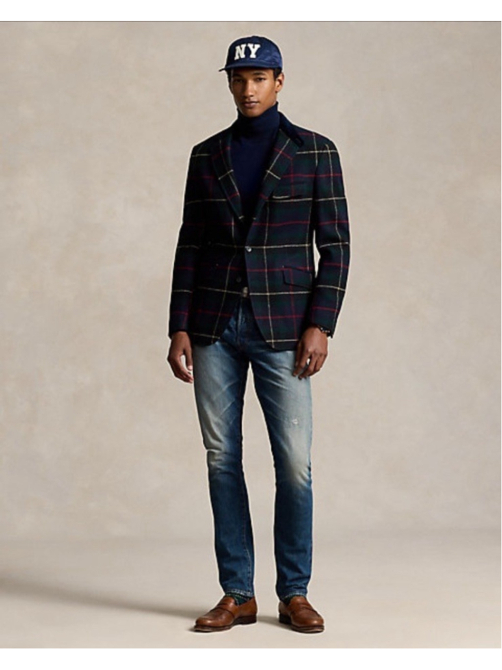 Polo Ralph Lauren 40R Tailored Plaid Tartan Jacket Coat Blazer Moon Wool Italy